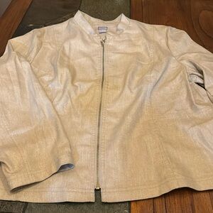 Super cute light weight jacket. Size 4 tan/gold